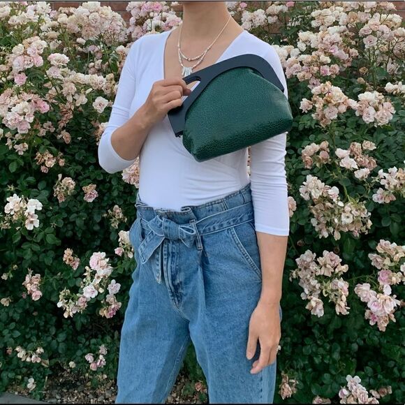 Handmade Genuine Embossed Leather, Wooden Frame Clutch/Crossbody/Evening Bag - Picture 4 of 12